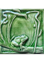 Right facing -Hand-made Arts and Crafts Style 4” frog tile