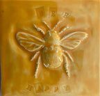 Handmade 4"Bee tile . Other glaze options are available