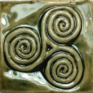 Celtic Bas Relief Tiles: Irish Art Inspired Earthenware (Set of four)
