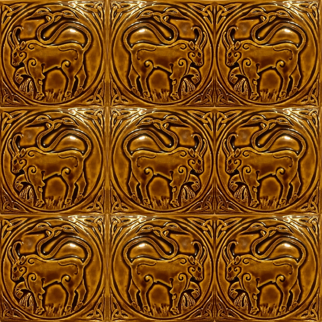 Handmade Celtic Bull tile