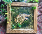 Dire Wolf Ceramic tile framed