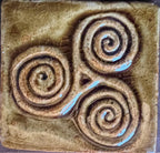 2"Newgrange Spiral Handmade Ceramic Tile, Celtic Wall Art | UK & Europe Delivery