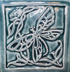 Hand-made Arts and Crafts Style 4" Butterfly tile