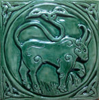 Handmade Celtic Bull tile