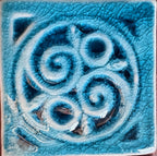 2"Celtic Double Spiral Handmade Ceramic Tile /Celtic Wall Art | UK & Europe Delivery