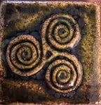 2"Newgrange Spiral Handmade Ceramic Tile, Celtic Wall Art | UK & Europe Delivery