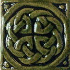 Wee Celtic Stoneware Tile: 2" Hand Carved Accent Tile (set of four)