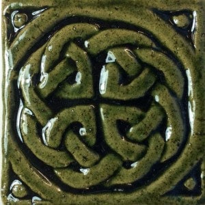 Wee Celtic Stoneware Tile: 2" Hand Carved Accent Tile (set of four)