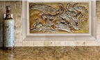 Ceramic Phoenix tile in a Burnt Sienna Glaze