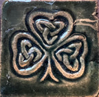 2"Celtic Shamrock Handmade Ceramic Tile | Irish Good Luck Symbol