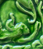 4"Handmade Celtic Mermaid ceramic bas relief tile in crackle apple  glaze( other glaze options available)