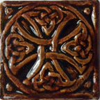 Wee Celtic Stoneware Tile: 2" Hand Carved Accent Tile (set of four)