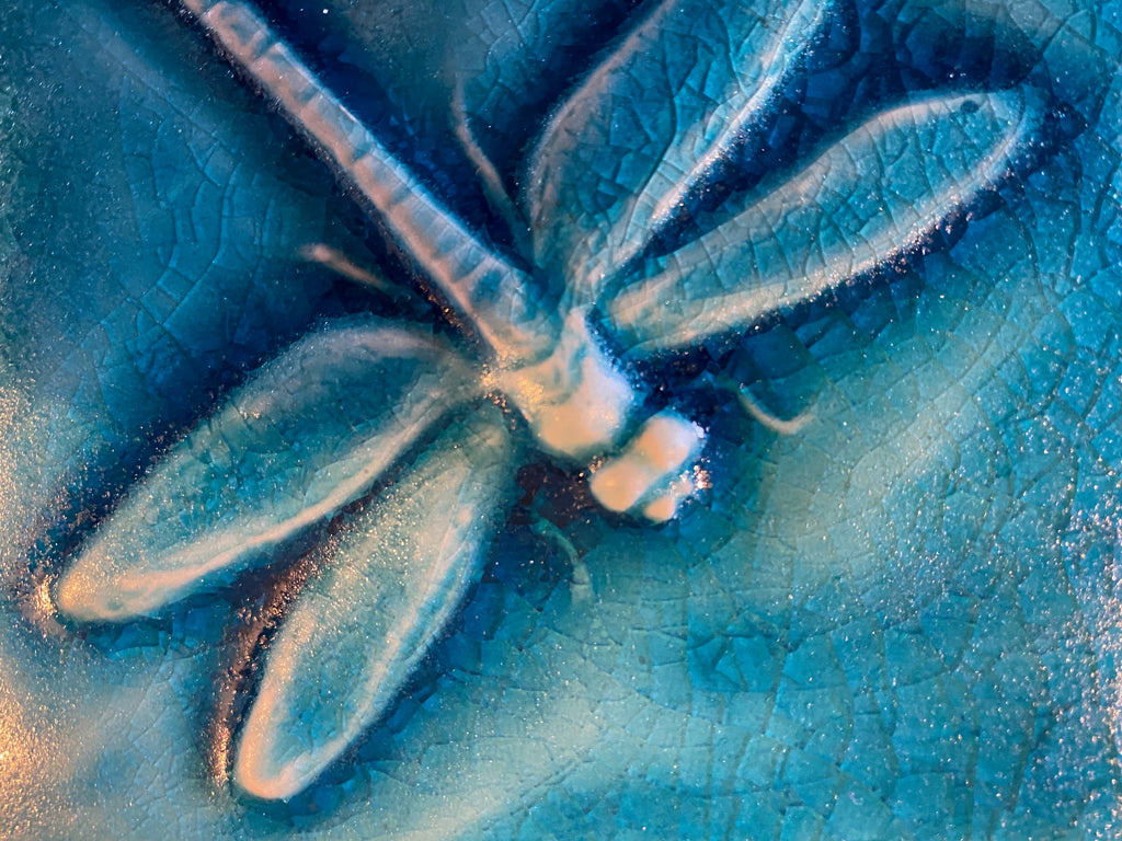 Handmade 4"dragonfly tile