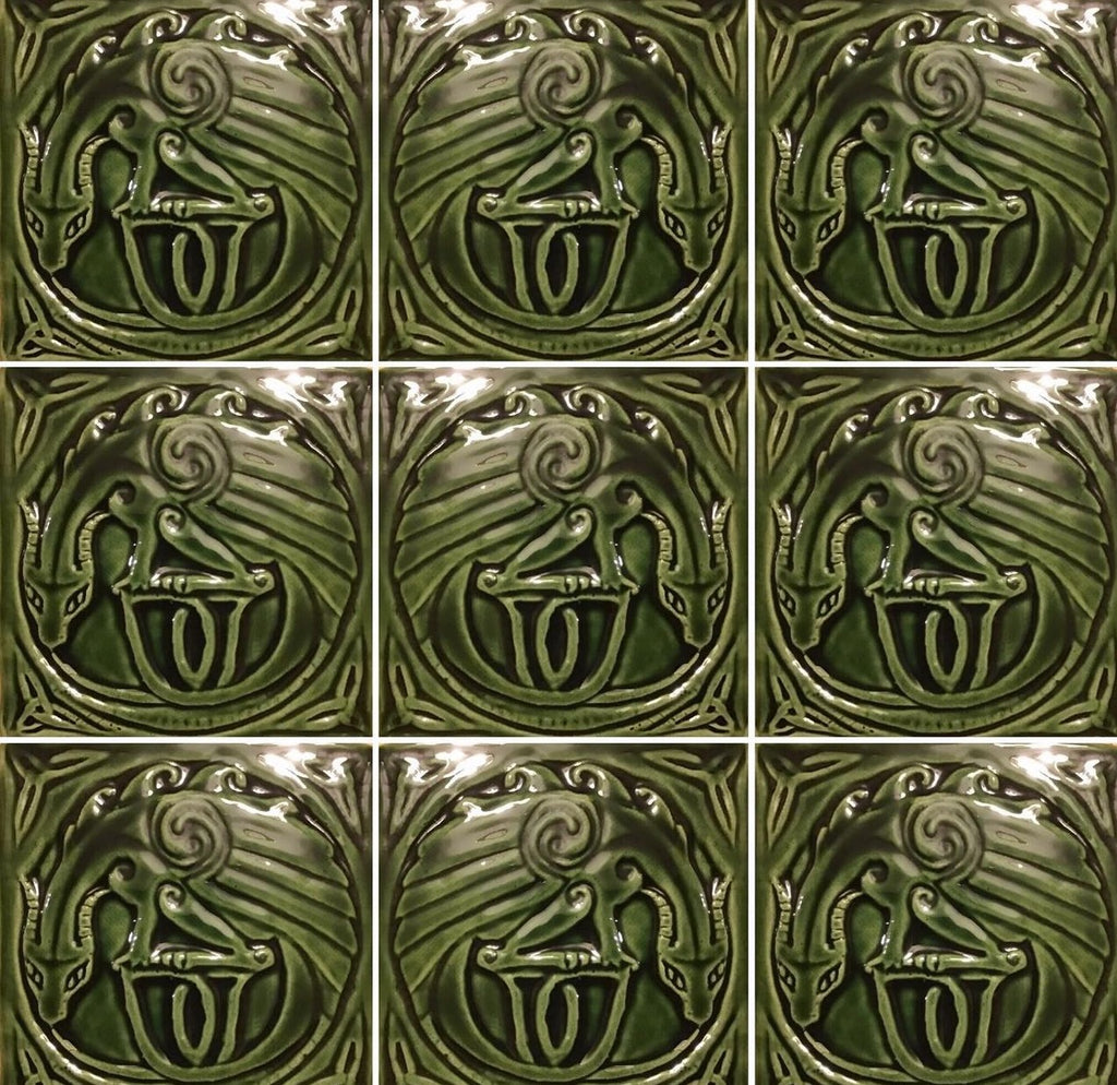 Handmade Celtic Dragon tile