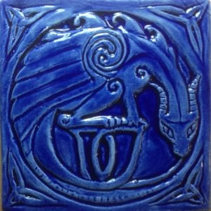 Handmade Celtic Dragon tile
