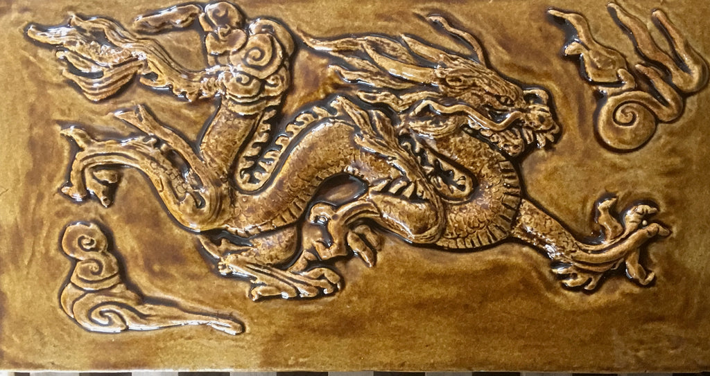 Ceramic handmade Dragon tile