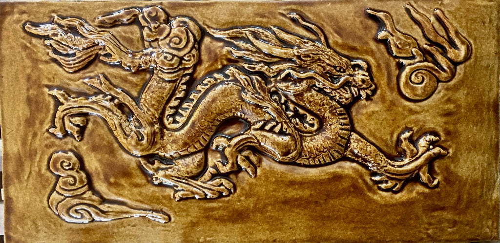Ceramic handmade Dragon tile
