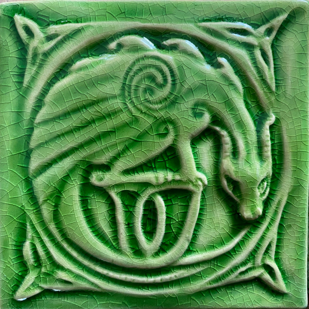Handmade Celtic Dragon tile
