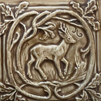 Art Nouveau Roe Deer Tile – Handmade Stoneware Ceramic Tile