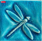 Handmade 4"dragonfly tile
