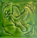 Handmade Celtic Dove of peace Ceramic bas relief tile