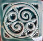 2"Celtic Double Spiral Handmade Ceramic Tile /Celtic Wall Art | UK & Europe Delivery