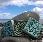 2"Square Celtic Shield Knot Handmade Ceramic Tile, Wall Art | UK & Europe Delivery