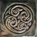 2"Celtic Dragon Spiral Handmade Ceramic Tile ,Wall Art | UK & Europe Delivery