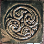 2"Celtic Dragon Spiral Handmade Ceramic Tile ,Wall Art | UK & Europe Delivery