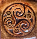 2"Handmade Irish Ceramic Tile – Celtic Triskelion Spiral Design | Celtic Art Wall Tile | UK & EU Shipping