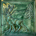 8"Celtic Stag Ceramic bas relief  Tile