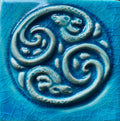 4" Ice dragons ceramic tile