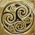 2"Handmade Irish Ceramic Tile – Celtic Triskelion Spiral Design | Celtic Art Wall Tile | UK & EU Shipping
