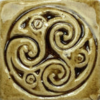 2"Handmade Irish Ceramic Tile – Celtic Triskelion Spiral Design | Celtic Art Wall Tile | UK & EU Shipping