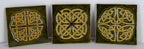 Celtic knot (Vine) ceramic bas relief tile in moss green glaze