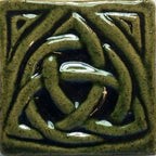 Wee Celtic Stoneware Tile: 2" Hand Carved Accent Tile (set of four)