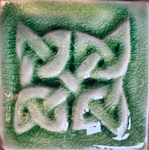 2"Celtic Shield Knot Handmade Ceramic Tile, Wall Art | UK & Europe Delivery
