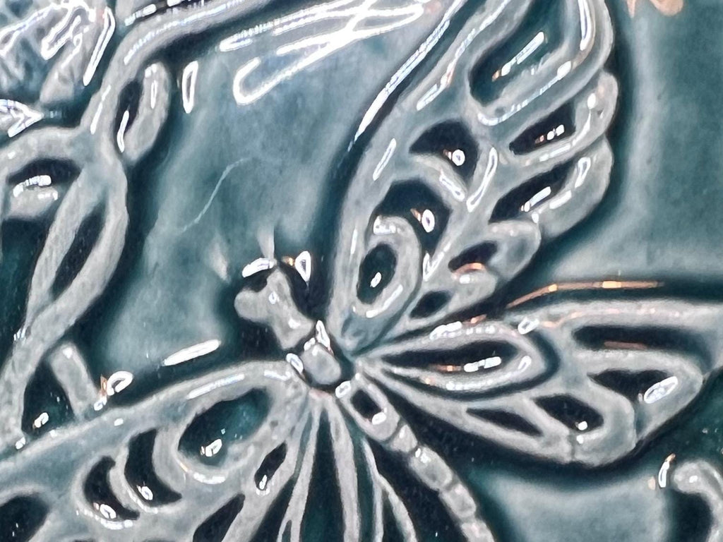 Hand-made Arts and Crafts Style 4" Butterfly tile